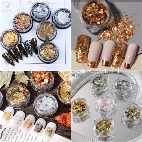 Giấy nhũ vàng bạc khổng tước xà cừ design móng đủ mẫu cần thiết ngành nail