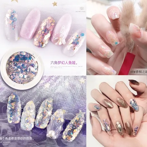 Set nhũ vảy cá 12 ngăn siêu sáng trang trí móng siêu đẹp