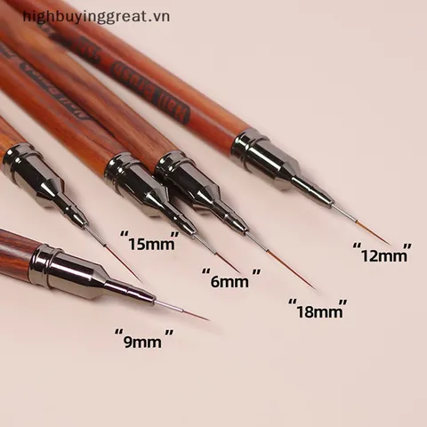 Set cọ nét cọ râu cán gỗ siêu mảnh lông xịn kẻ vẽ móng đủ size cao cấp ngành nail