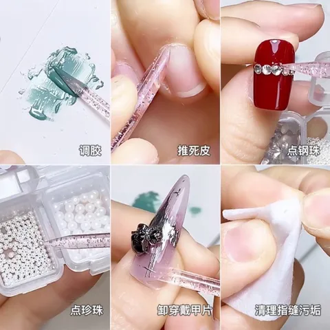Set 50 que đẩy da pha lê cạy tháo móng úp , lấy gel đính đá , đẩy da chết đa năng ngành nailbox siêu Hot