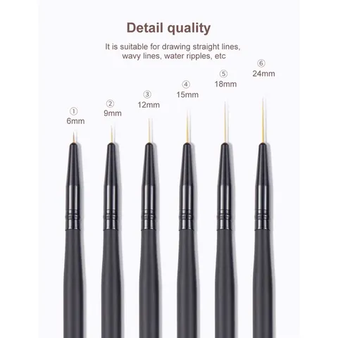 Cọ râu cọ nét dài siêu mảnh kẻ vẽ nail chuyên dụng đủ size cần thiết
