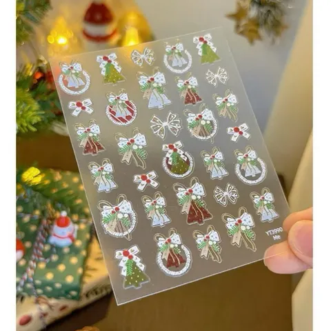 [ Mẫu mới HOT ] Sticker Hình dán lụa 5D nổi mẫu Giáng Sinh Noen trang trí móng cực đẹp mã HOT XU HƯỚNG NAIL