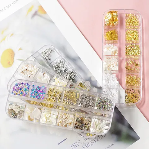 Khay cham dài mix nhiều mẫu đính trang trí móng siêu đẹp