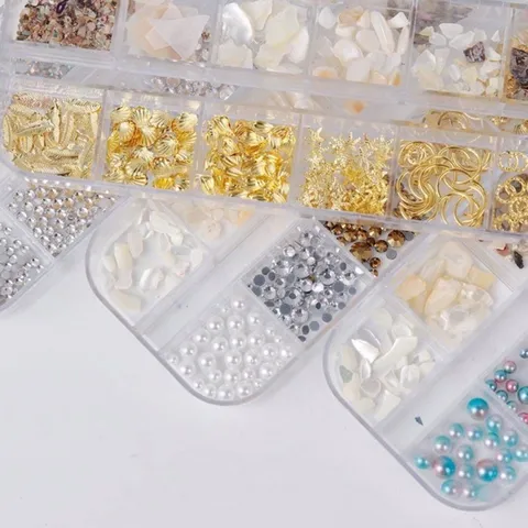 Khay cham dài mix nhiều mẫu đính trang trí móng siêu đẹp