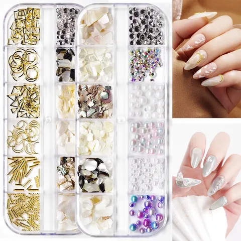 Khay cham dài mix nhiều mẫu đính trang trí móng siêu đẹp