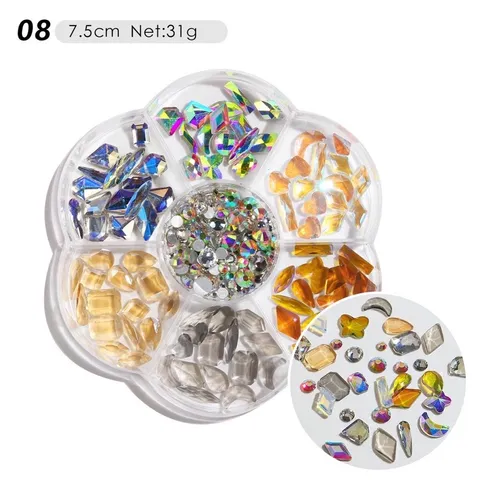 Cham đá khối khay hoa tròn mix đủ mẫu hot nhất gắn vô số mẫu nail đẹp