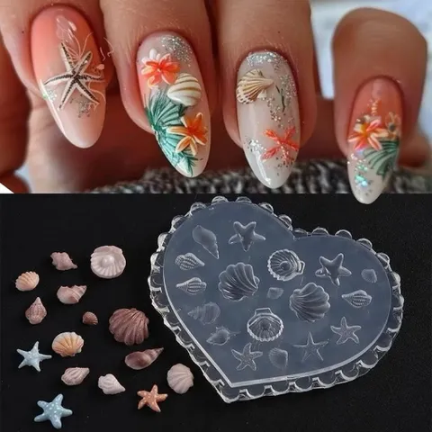 Khuôn silicon tạo hình charm vỏ sò ốc biển nhiều kiểu siêu HO.T ngành Nail