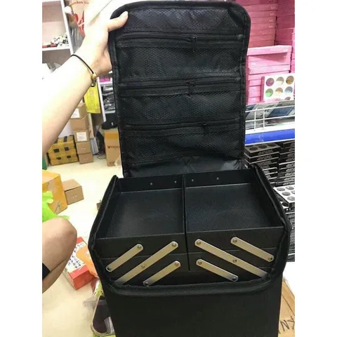Cốp vải 2 tầng nhiều ngăn đựng đồ nail mi trang điểm siêu đẹp