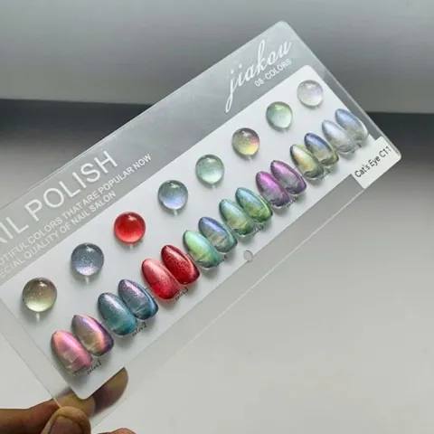 Set sơn mắt mèo ánh trăng 8 màu Jiakou siêu sáng đủ tông HO.T ( tặng kèm bảng màu Mica siêu xinh )