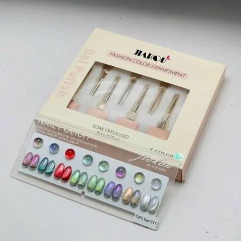 Set sơn mắt mèo ánh trăng 8 màu Jiakou siêu sáng đủ tông HO.T ( tặng kèm bảng màu Mica siêu xinh )