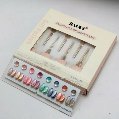 Set sơn mắt mèo ánh trăng 8 màu Jiakou siêu sáng đủ tông HO.T ( tặng kèm bảng màu Mica siêu xinh )