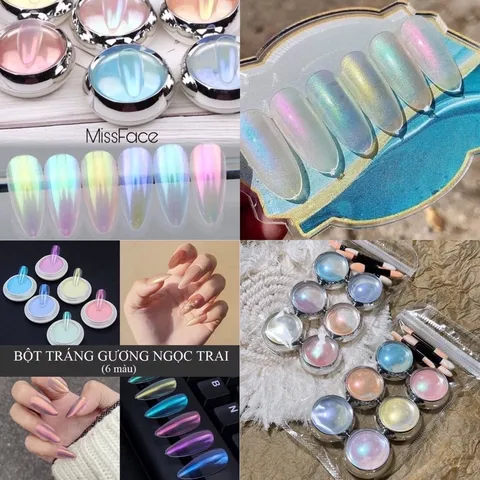 Set 6 hũ tráng gương ánh trai design nail tráng gương siêu HOT
