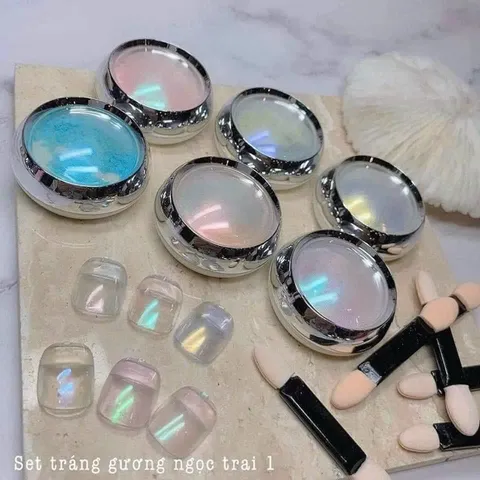 Set 6 hũ tráng gương ánh trai design nail tráng gương siêu HOT