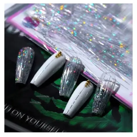 Khay 12 hũ nhũ sợi kim tuyến trang trí móng nail Hàn siêu đẹp