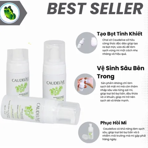Xịt tạo bọt vệ sinh mi Caudelive không cay mắt sạch sâu hàng chuẩn