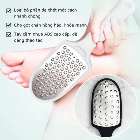 Cây chà gót chân 2 mặt chất liệu inox không gỉ cao cấp loại bỏ tế bào chết chuyên dụng ngành nail Spa