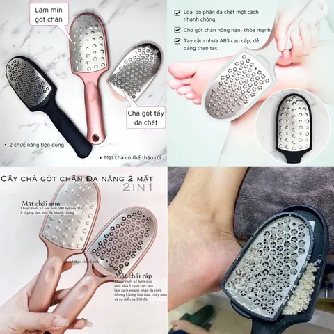 Cây chà gót chân 2 mặt chất liệu inox không gỉ cao cấp loại bỏ tế bào chết chuyên dụng ngành nail Spa