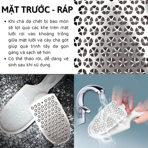 Cây chà gót chân 2 mặt chất liệu inox không gỉ cao cấp loại bỏ tế bào chết chuyên dụng ngành nail Spa