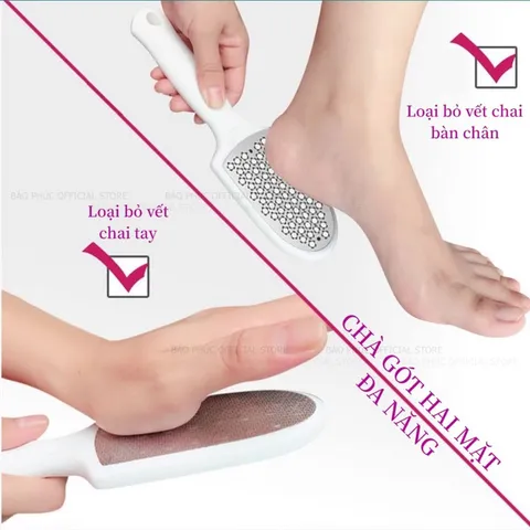 Cây chà gót chân 2 mặt chất liệu inox không gỉ cao cấp loại bỏ tế bào chết chuyên dụng ngành nail Spa