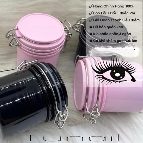 Hũ gạo bảo quản keo nối mi, hũ đựng keo mi , mực phun xăm 3 ngăn giúp bảo quản keo mi lâu khô (Loại 1)