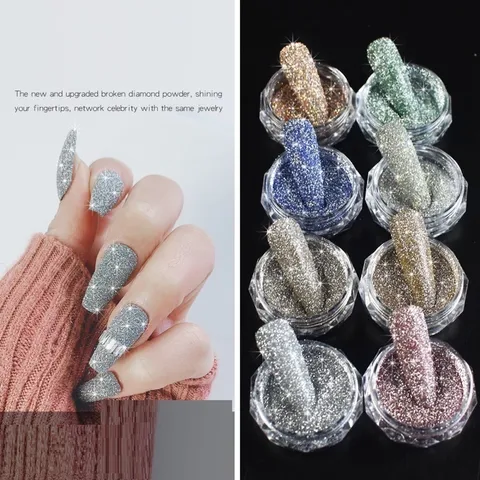 Set 8 hũ nhũ rắc móng flash siêu sáng đẹp trang trí móng siêu Hot