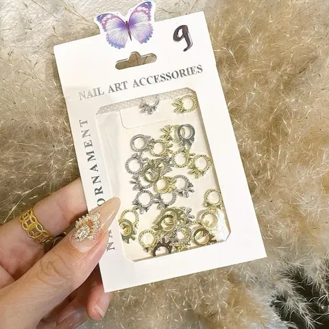 Set 20 charm nơ tròn kim loại cao cấp siêu sáng đính trang trí móng mẫu HOT