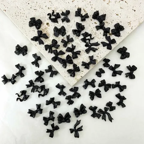Set phụ kiện cham nơ đen trắng đính móng các mẫu HOT NHẤT