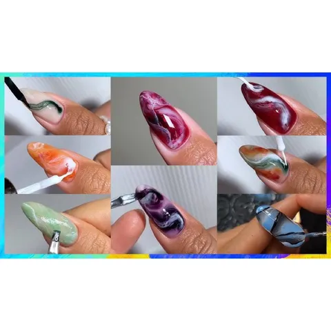 Sơn Top gel loang B281 tạo mẫu nail loang đa dạng siêu loang chính hãng