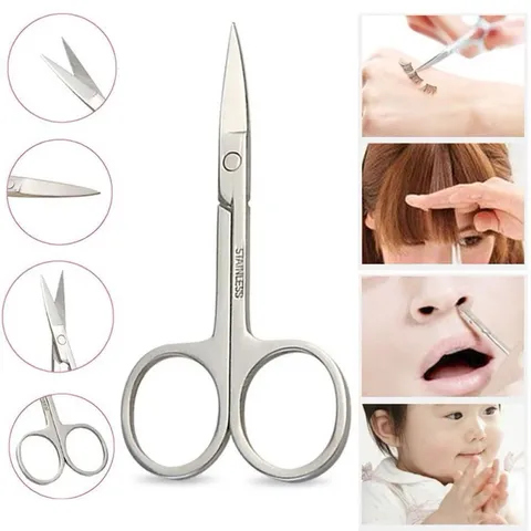 Kéo cắt tỉa lông mày, lông mi đầu nhọn đa năng chất liệu thép không gỉ siêu bén bền (Loại 1)