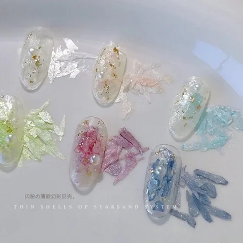 Xà cừ tuyết siêu mỏng set 6 hũ cao cấp design nail vân đá xà cừ không cần đắp gel siêu HOT