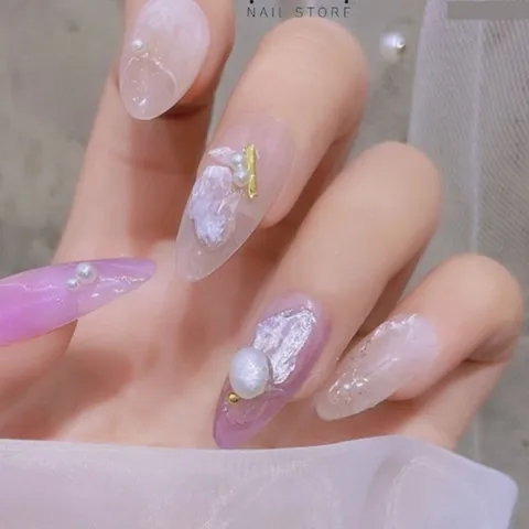 Xà cừ tuyết siêu mỏng set 6 hũ cao cấp design nail vân đá xà cừ không cần đắp gel siêu HOT