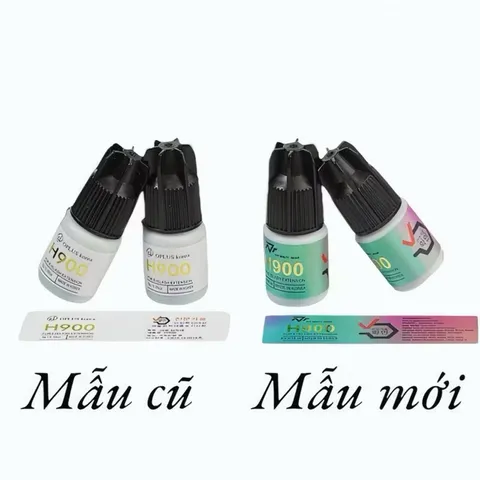 Keo nối mi H900 CHÍNH HÃNG kháng nước, kháng dầu khô nhanh 1-2s siêu bền 4-6 tuần set 2 chai