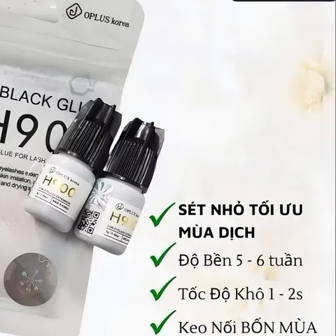 Keo nối mi H900 CHÍNH HÃNG kháng nước, kháng dầu khô nhanh 1-2s siêu bền 4-6 tuần set 2 chai