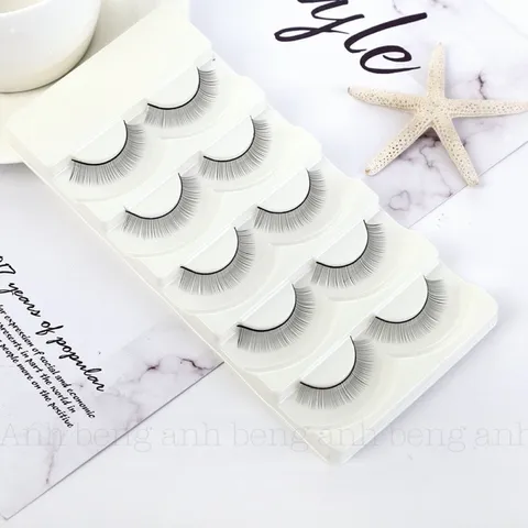 Mi giả dán canh tập nối chuyên dụng loại 1 mềm đẹp khay 5 cặp mi tập nối