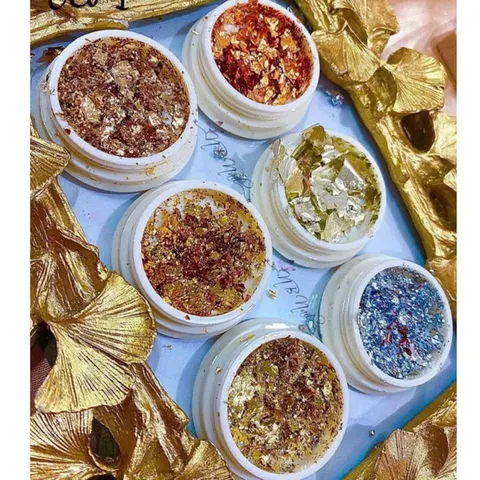Set 6 hũ giấy nhún nail cao cấp trang trí móng tạo vô số mẫu nail đẹp