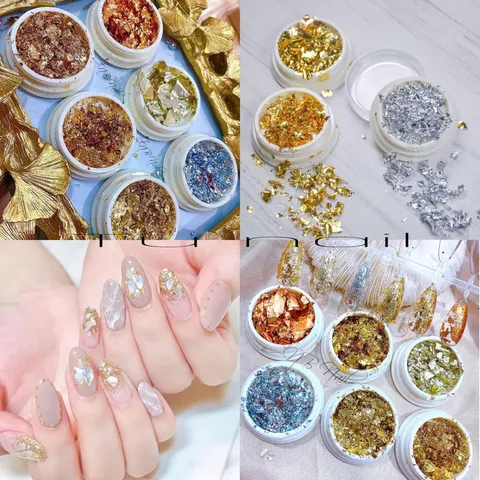 Set 6 hũ giấy nhún nail cao cấp trang trí móng tạo vô số mẫu nail đẹp