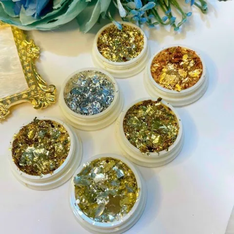 Set 6 hũ giấy nhún nail cao cấp trang trí móng tạo vô số mẫu nail đẹp