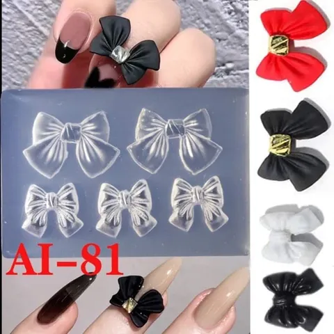 Khuôn silicon làm cham nơ nail nhiều mẫu siêu Hot
