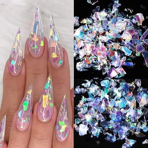 Giấy xà cừ khổng tước trang trí ẩn gel design móng siêu đẹp