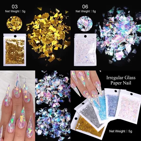 Giấy xà cừ khổng tước trang trí ẩn gel design móng siêu đẹp