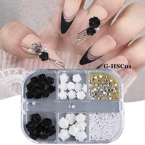 Cham hoa hồng khay 6 ngăn mix đá ngọc mẫu mới siêu đẹp HOT