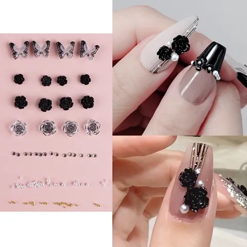 Cham hoa hồng khay 6 ngăn mix đá ngọc mẫu mới siêu đẹp HOT