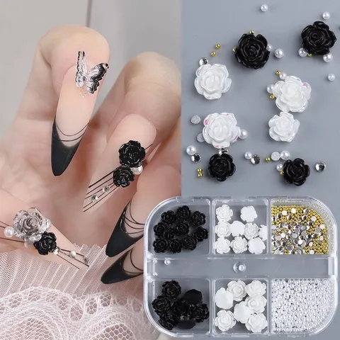Cham hoa hồng khay 6 ngăn mix đá ngọc mẫu mới siêu đẹp HOT