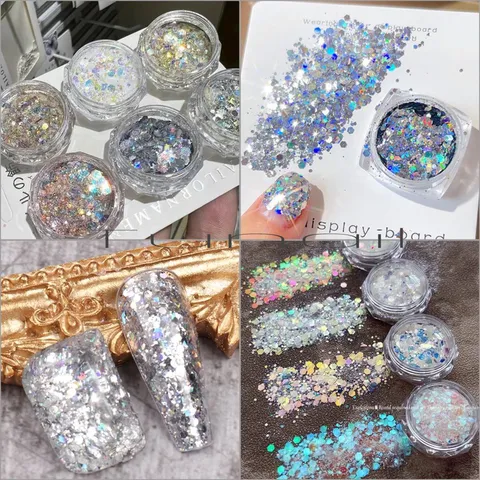 Set nhũ vảy kim cương 6 hũ siêu sáng design nail đa dạng siêu đẹp