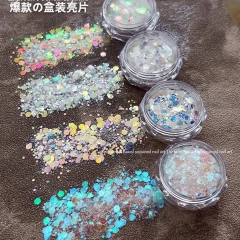 Set nhũ vảy kim cương 6 hũ siêu sáng design nail đa dạng siêu đẹp