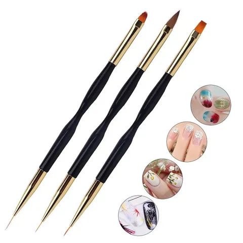 Set cọ 2 đầu vẽ nail , đắp gel , chải sơn gel siêu tiện lợi lông xịn đẹp vẽ chuẩn từng milimet
