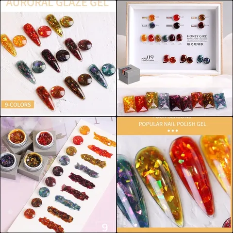 Set gel nhũ xà cừ hổ phách siêu đẹp lẻ màu chuẩn xịn