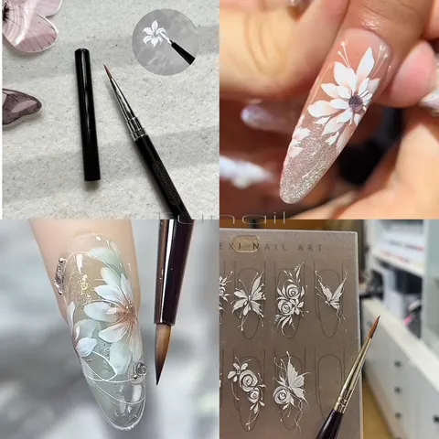 Cọ vẽ hoa đầu nhọn tô vẽ móng đa năng lông chồn xịn vẽ chuẩn từng milimet