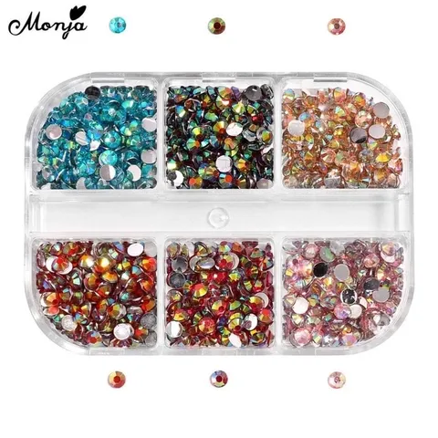 Đá AB 7 màu 6 ngăn mix size siêu sáng đẹp đính móng