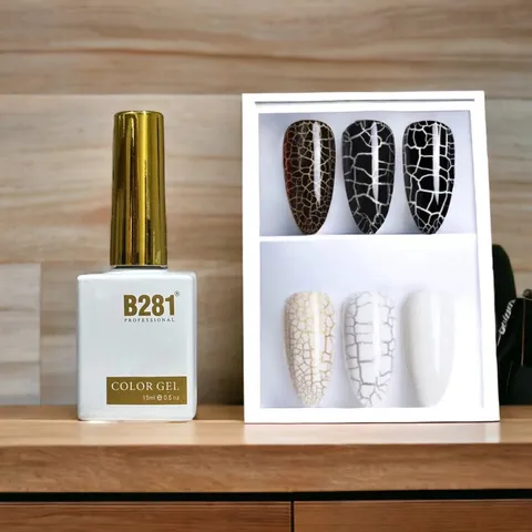 Sơn gel sơn nứt đen trắng làm mẫu nail nứt cực chất đang Hot